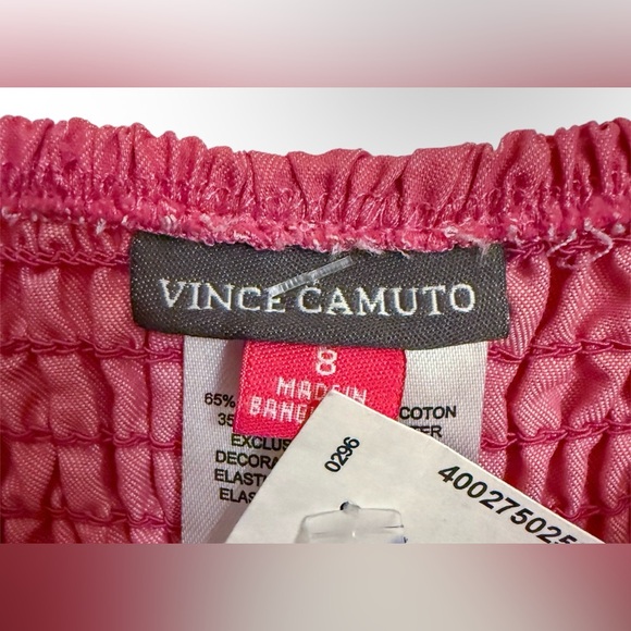 Vince Camuto Girls Pink Ruffle Romper Size 8 Yellow Trim NWT Cute Summer - Picture 4 of 4